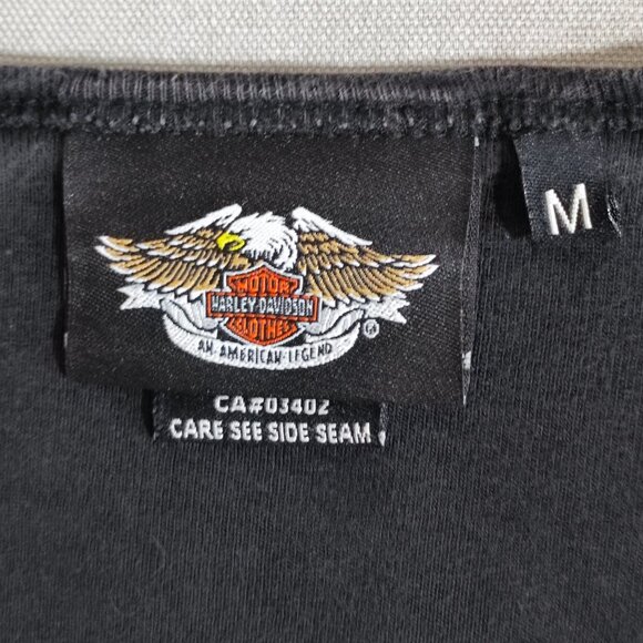Harley-Davidson shirt women's size M black with graphic design crew neck - Picture 6 of 10